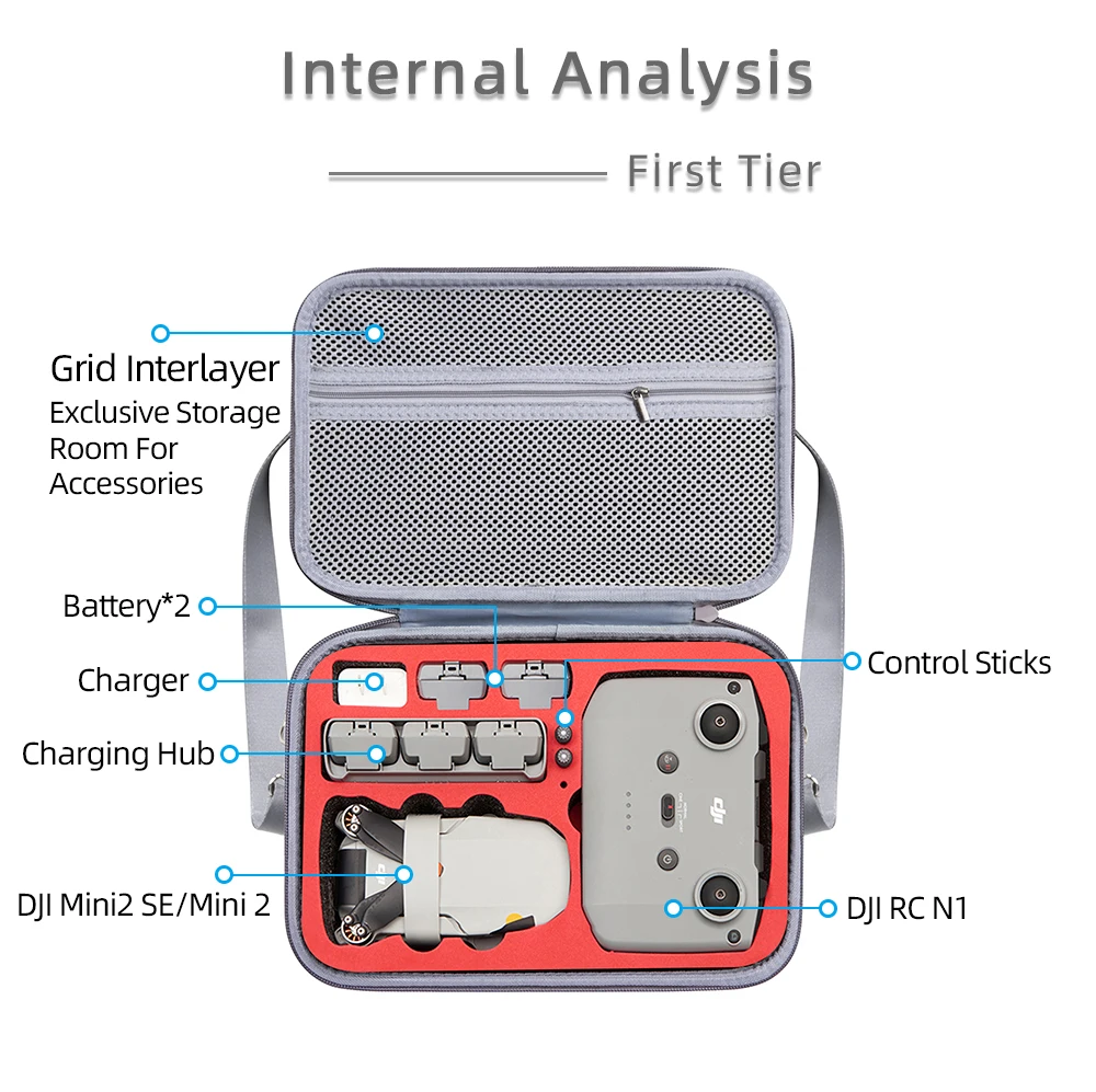 Bolsa de Dron para DJI Mini 2SE/Mini 2 Fly More, bolsa de hombro de transporte, estuche de almacenamiento RC N1, accesorios de administrador de carga de batería