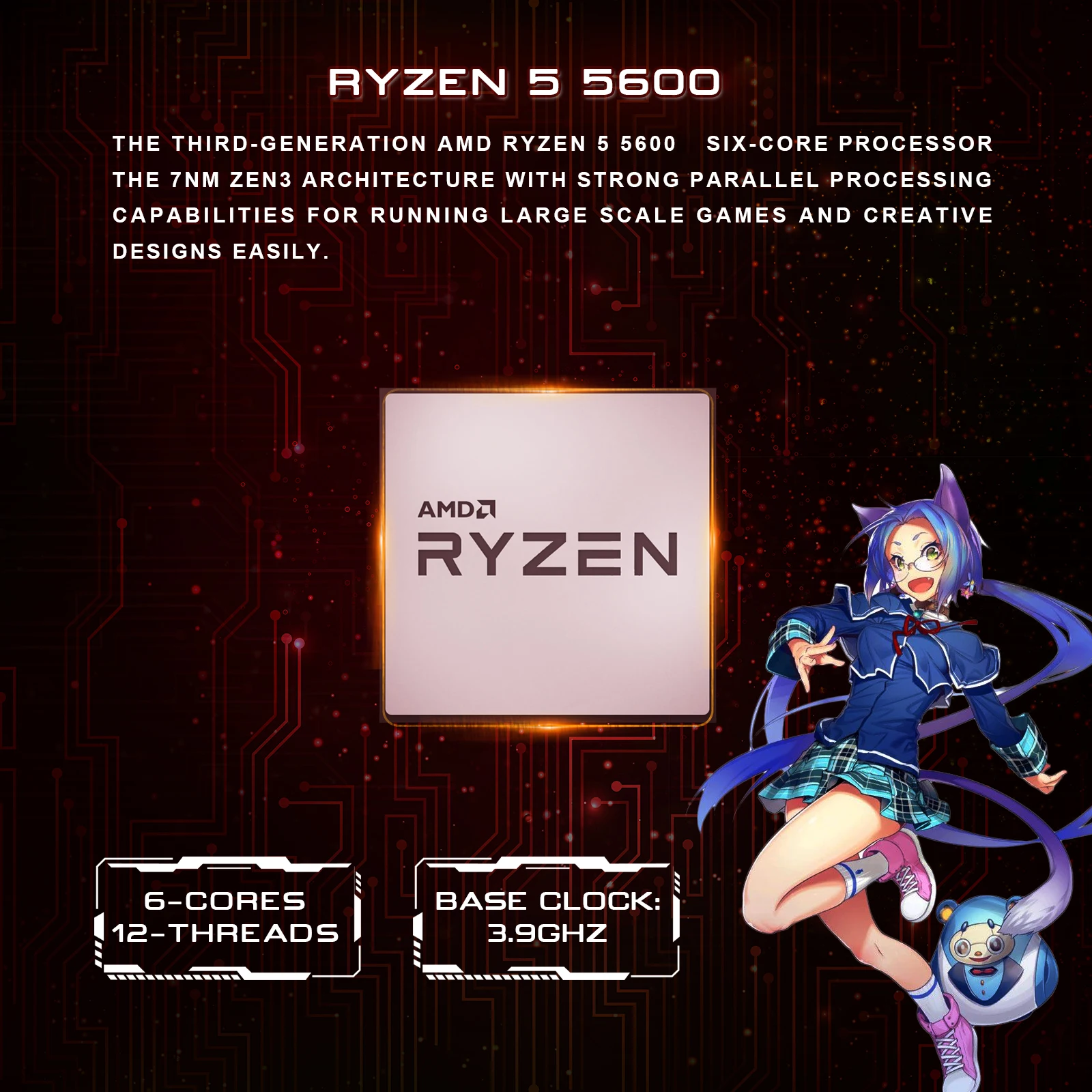 MXZ-ordenador de escritorio para juegos Ryzen 5 5600 RTX3060ti/3070 GDDR4 1TB NVME, unidad de sistema, PC personalizado, gamer completo