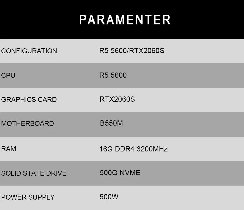 MXZ-ordenador de escritorio para juegos Ryzen 5 5600 RTX3060ti/3070 GDDR4 1TB NVME, unidad de sistema, PC personalizado, gamer completo