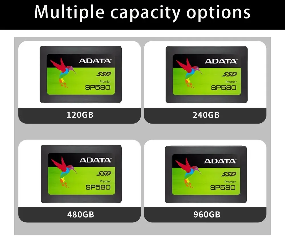 ADATA-unidad interna de estado sólido SSD SP580, 120GB, 240GB, 480GB, 960GB, 2,5 pulgadas, SATA III, disco duro HDD para ordenador portátil y de escritorio