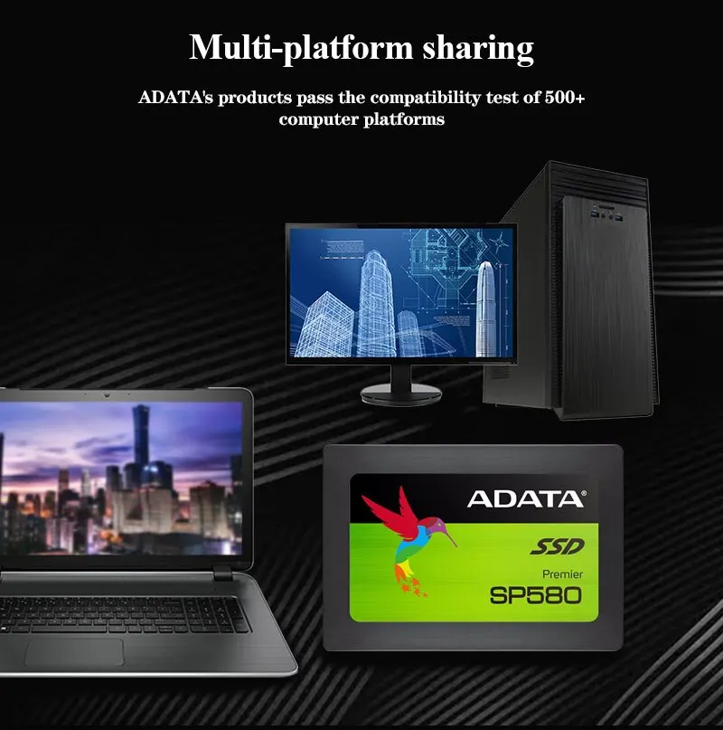 ADATA-unidad interna de estado sólido SSD SP580, 120GB, 240GB, 480GB, 960GB, 2,5 pulgadas, SATA III, disco duro HDD para ordenador portátil y de escritorio