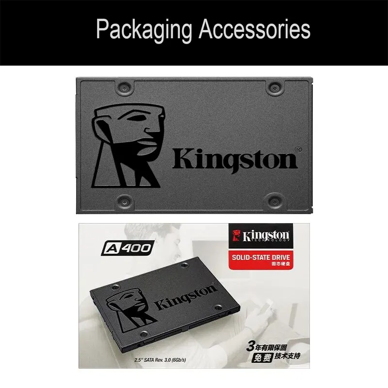 Kingston SSD unidad interna de estado sólido A400 120GB 240GB 480GB 960GB SSD de 2,5 pulgadas SATA III disco duro para ordenador portátil de escritorio PC