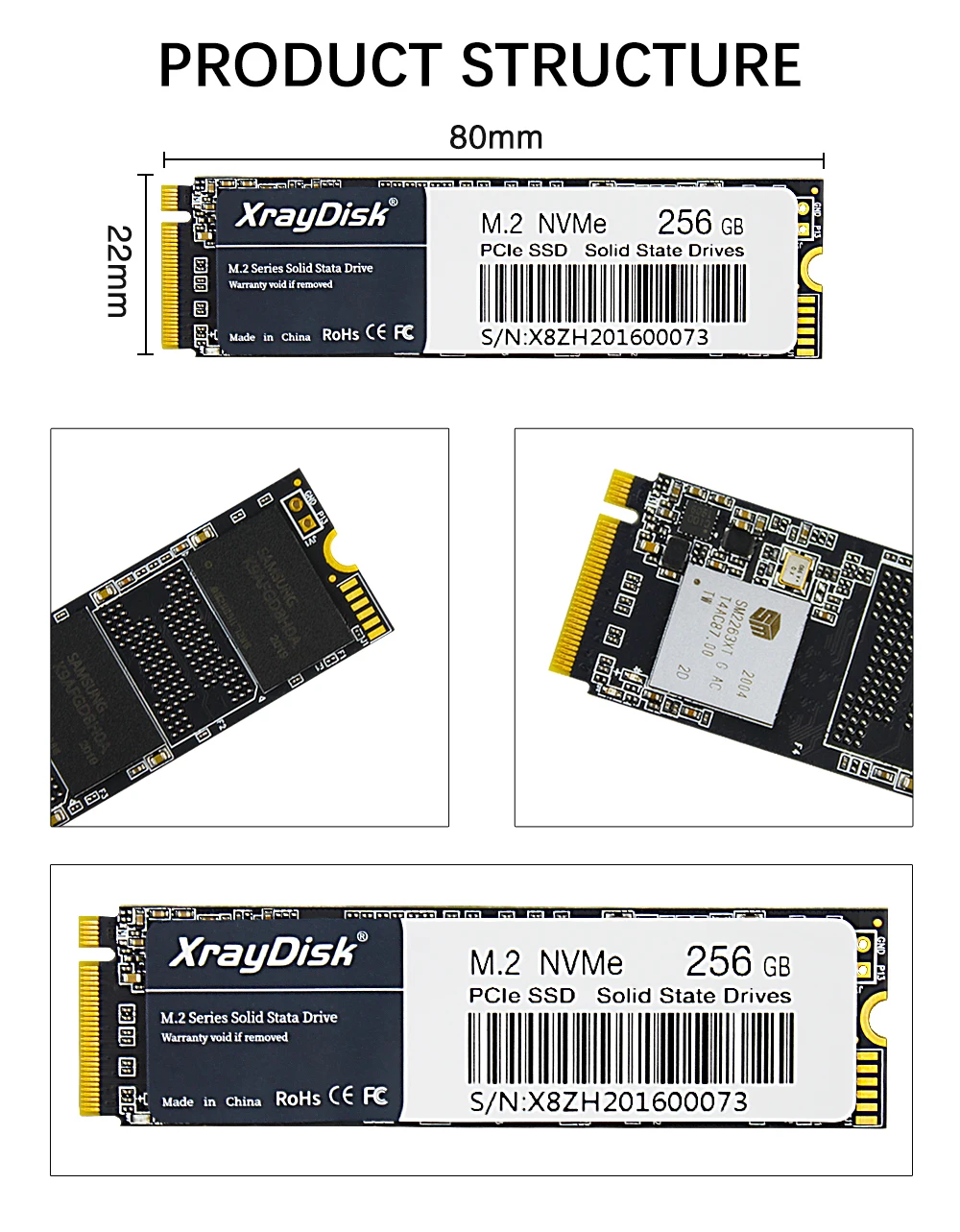 XrayDisk-disco duro interno para ordenador portátil y de escritorio, unidad de estado sólido M.2 SSD PCIe NVME de 128GB, 256GB, 512GB, 1TB, Gen3 x 4 y 4x4, 2280