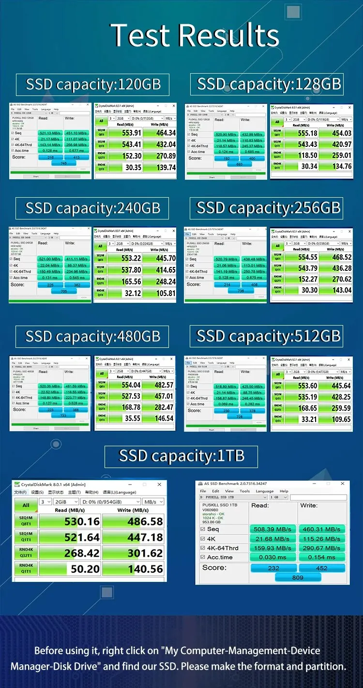 PUSKILL-disco duro interno SATA3 para ordenador portátil y de escritorio, dispositivo SSD de 1TB, 2TB, 256GB, 240GB, 2,5 GB, 120GB, 128GB, 480GB, 512GB